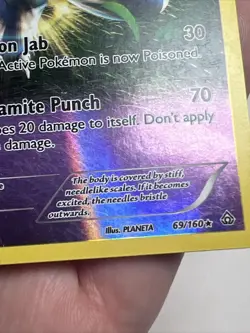 CREASE Nidoqueen Omega 69/160 Reverse Holo XY Primal Clash Pokemon Card - Image 5
