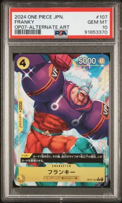 2024 One Piece Franky OP07-107 Japanese PSA 10 Graded Card - Image 1