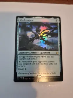 1x Shadowspear Foil Rare Artifact Equipment Theros Beyond Death rare 236 NM x1 - Image 1