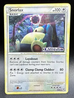 Snorlax Holo 33/95 Call Of Legends Stamped Pokemon Card 2011 Prerelease Promo - Image 1
