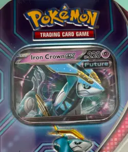 POKEMON TCG IRON CROWN ex220 PARADOX DESTINIES TIN w/4 BOOSTER PACKS - Image 2