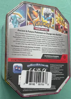 POKEMON TCG IRON CROWN ex220 PARADOX DESTINIES TIN w/4 BOOSTER PACKS - Image 3