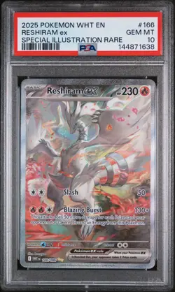 2025 POKEMON WHT EN-WHITE FLARE SPECIAL ILLUSTRATION RARE RESHIRAM EX PSA 10 - Image 1