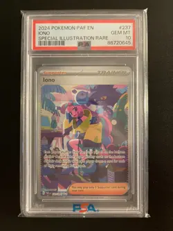 2024 POKEMON PAF EN-PALDEAN FATES SPECIAL ILLUSTRATION RARE #237 IONO PSA 10 - Image 1