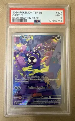 Pokemon Gastly 177/162 SV05 Temporal Forces Illustration Rare Holo PSA 9 - Image 1