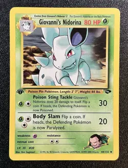 Pokemon Giovanni’s Nidorina 1st Edition 44/132 Gym Challenge - Image 1