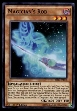 Yu-Gi-Oh TCG The Dark Illusion #TDIL-EN019 Magician's Rod Super Rare,1st Ed. NM - Image 1