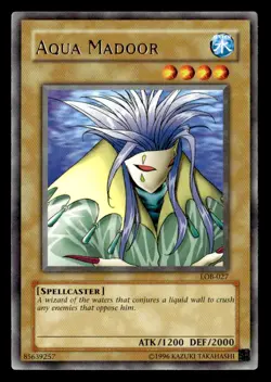 YuGiOh The Legend of Blue Eyes White Dragon - #LOB-027 Aqua Madoor - Rare - Image 1