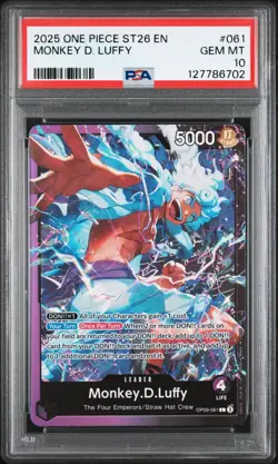 Monkey.D.Luffy OP09-061 Leader One Piece Starter Deck 26 PSA 10 Gem Mint - Image 1