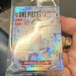 Bandai Namco One Piece CCG Monkey D. Luffy Promo Holo College Basketball US Voy… - Image 3