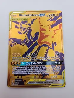 Pikachu & Zekrom GX SM248 Gold Tag Team Pokemon Promo Card - Image 1