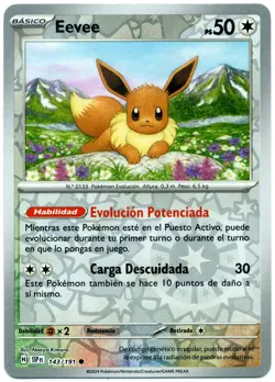 Pokemon EEVEE 143/191 Reverse Holo Chispas Fulgurantes SSP ES Espanol Card NM - Image 1