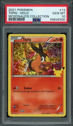 2021 Pokemon McDonald's 25th Anniversary Chikorita + Treecko + Tepig PSA 10 - Image 5