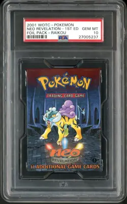 2001 Pokemon 1st Edition Neo Revelation Booster Raikou Art PSA 10 GEM MINT - Image 1