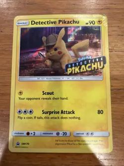Pokemon TCG Detective Pikachu SM190 Promo Holo Great Condition, Few Nicks Around - Image 4