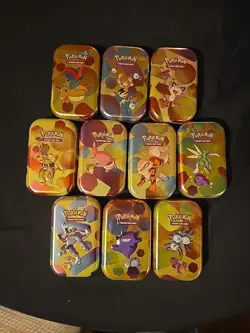 Empty Pokemon Mini Tin 210Lot - All Have Coins+Art (NO PACKS) - 151 Mix **READ** - Image 1