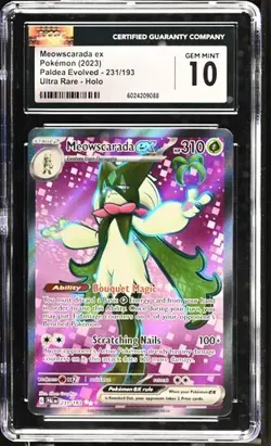 Meowscarada EX 256/193 Paldea Evolved CGC 10 Gem Mint Ultra Rare Holo Pokemon - Image 1
