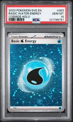 POKEMON 2023 BASIC WATER ENERGY #003 151 MEW EN COSMOS HOLO PSA 10 - Image 1
