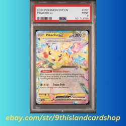 Pikachu ex 057/191 Pokemon Surging Sparks SSP EN Double Rare PSA 9 Mint - Image 3