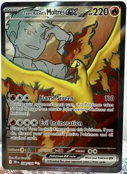 Pokemon TCG Team Rocket's Moltres EX 208/182 Ultra Rare Destined Rivals NM - Image 1