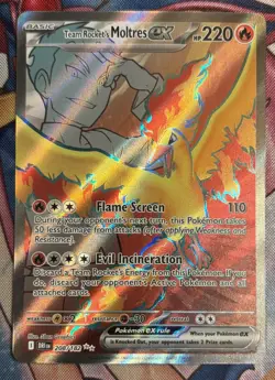 Pokemon, Team Rocket's Moltres EX, 208/182, Destined Rivals, Secret Rare, NM/M. - Image 1