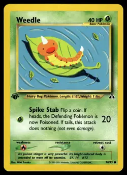 Weedle 70/75 1st Edition Neo Discovery Pokemon - Image 1