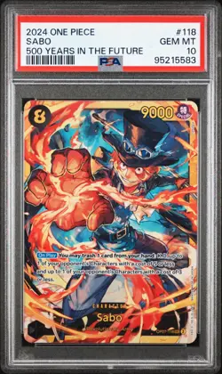 2024 One Piece Sabo OP07 English OP07-118 SEC PSA 10 Gem Mint - Image 1