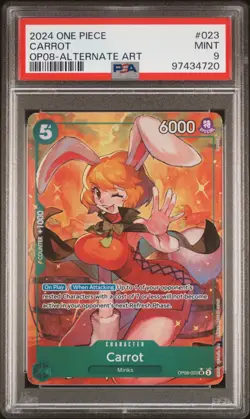 2024 ONE PIECE TWO LEGENDS CARROT ALT ART OP08-023 PSA 9 - Image 2