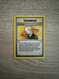 Pokemon Cards Lt. Surge Gym Heroes Non Holo Rare With Bonus Gift - Image 1