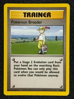POKEMON BREEDER 76/102 Base Set Series RARE Trainer POKEMON CARD 1999 - NM - Image 1