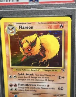 POKEMON CARD 2002 FLAREON HOLO LEGENDARY COLLECTION #10 GRADED PSA 8 - Image 3