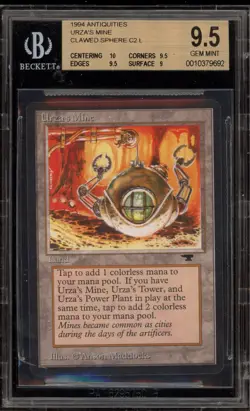 Magic The Gathering MTG Urza's Mine Antiquities Clawed Sphere C2 BGS 9.5 - Image 1