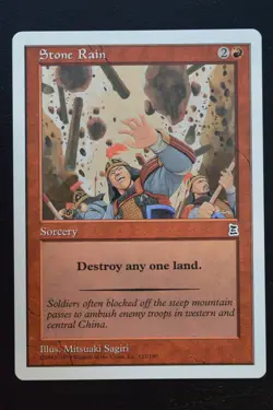 Magic The Gathering MTG STONE RAIN Portal Three Kingdoms LP Lightly Played - Image 1