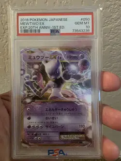 PSA 10 GEM MINT 2016 POKEMON JAPAN MEWTWO EX EXP. 20TH ANNIV. 1ST EDITION #050 - Image 1