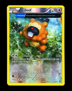 2015 Pokemon BIDOOF Primal Clash FULL REVERSE HOLO Foil XY Set Card 117/160 NM - Image 1