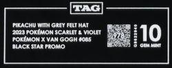 2023 SVP Pokemon X Van Gogh Promo #085 Pikachu With Grey Felt Hat TAG 10 (978) - Image 3
