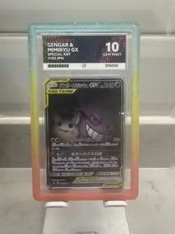 Gengar & Mimikyu GX SR 103/095 SM9 Pokemon TCG TAG TEAM 2018 ACE 10 perfect subs - Image 1