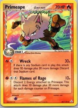 Pokemon TCG Primeape δ 50/110 Holon Phantoms LP - Image 1
