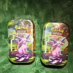 Pokemon Scarlet & Violet Prismatic Evolutions Mini Tin x2 Espeon - Image 1