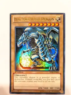 Yu-Gi-Oh Blue-Eyes White Dragon SDBE-EN001 Ultra Rare 1st Edition LP - Image 1