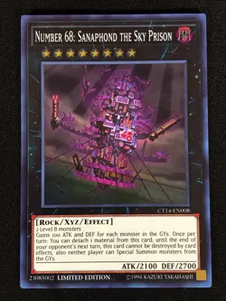 Yugioh Number 68: Sanaphond The Sky Prison CT14-EN008 Super (NM) - Image 1