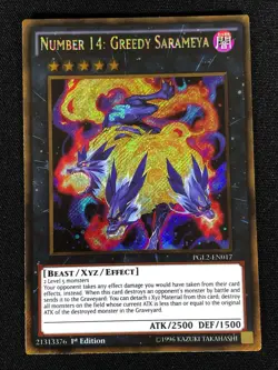 Yugioh Number 14 Greedy Sarameya PGL2-EN017 1st Gold (NM) - Image 1