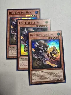 3X Yugioh Rex, Ride Fur Hire BPRO-EN017 Super Rare 1st Edition NM - Image 1
