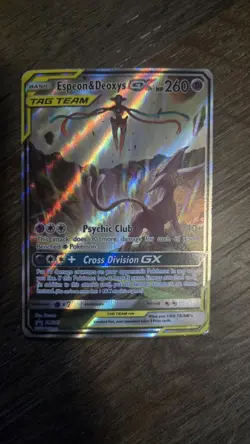 Pokemon Espeon & Deoxys GX Promo Holo SM240 TAG TEAM 260 HP Card - Image 1
