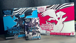 Pokemon TCG S&V (BLACK BOLT + WHITE FLARE) ETB's + Booster Bundle English Sealed - Image 1