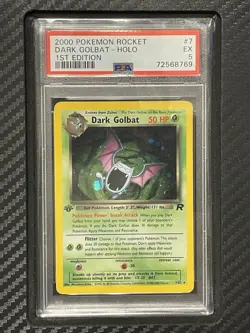 2000 PSA 5 Dark Golbat 1st Edition Holo Rare #7 WOTC Pokemon Team Rocket 1st Ed. - Image 1