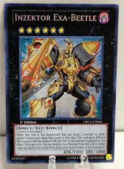 Yu-Gi-Oh ORCS EN046 Inzektor Exa-Beetle Secret Rare 1st Edition NM - Image 1