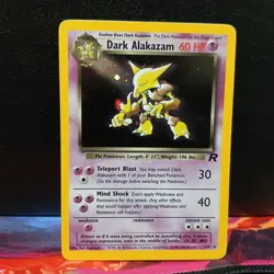 Pokemon Dark Alakazam TCG Holo Rare Card 1/82 Unlimited LP 1999 - Image 1