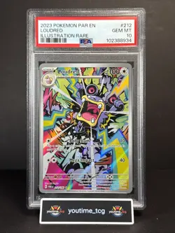 2023 Pokemon Par En-Paradox Rift Illustration Rare Loudred #212 PSA 10 - Image 1