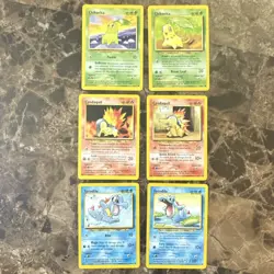 Pokemon Neo Genesis Johto Starters Chikorita Cyndaquil Totodile 6 Card Lot - Image 1